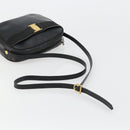Salvatore Ferragamo Vala Shoulder Bag Leather Black Gold Auth BA12552-7