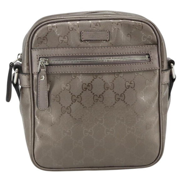 GUCCI GG Implementation Schultertasche PVC Pink Silber 233268 Auth BA12559A