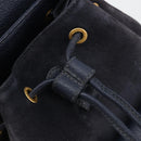 GUCCI Bamboo Backpack Suede Navy Gold 003 2034 0030 Auth BA12560-19