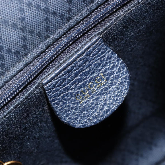 GUCCI Bamboo Backpack Suede Navy Gold 003 2034 0030 Auth BA12560
