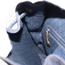 GUCCI Bamboo Backpack Suede Navy Gold 003 2034 0030 Auth BA12560-23
