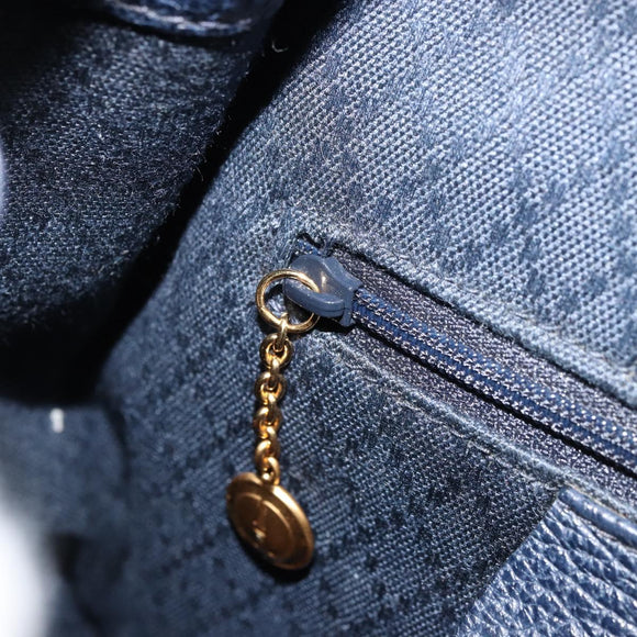 GUCCI Bamboo Backpack Suede Navy Gold 003 2034 0030 Auth BA12560