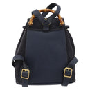 GUCCI Bamboo Backpack Suede Navy Gold 003 2034 0030 Auth BA12560-3