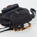 GUCCI Bamboo Backpack Suede Navy Gold 003 2034 0030 Auth BA12560-6