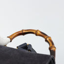GUCCI Bamboo Backpack Suede Navy Gold 003 2034 0030 Auth BA12560-8