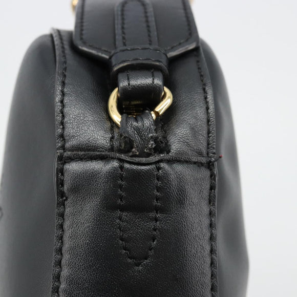 Stella MacCartney Shoulder Bag Leather Black Gold Auth BA12564