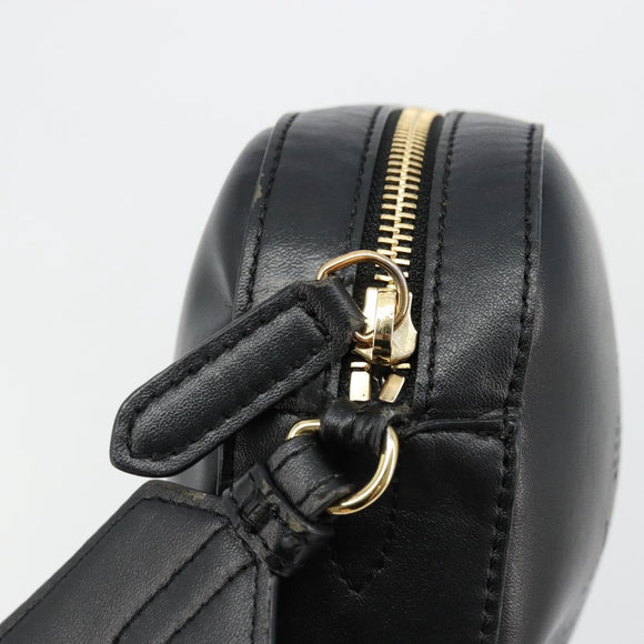 Stella MacCartney Shoulder Bag Leather Black Gold Auth BA12564