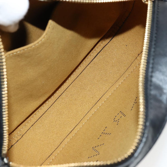 Stella MacCartney Shoulder Bag Leather Black Gold Auth BA12564