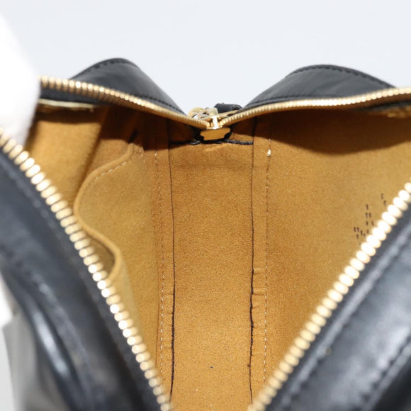 Stella MacCartney Shoulder Bag Leather Black Gold Auth BA12564