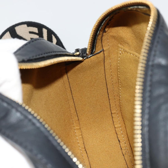 Stella MacCartney Shoulder Bag Leather Black Gold Auth BA12564