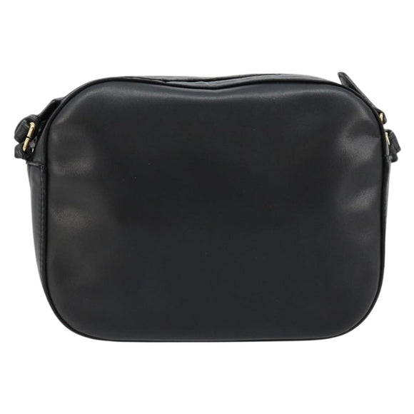 Stella MacCartney Shoulder Bag Leather Black Gold Auth BA12564