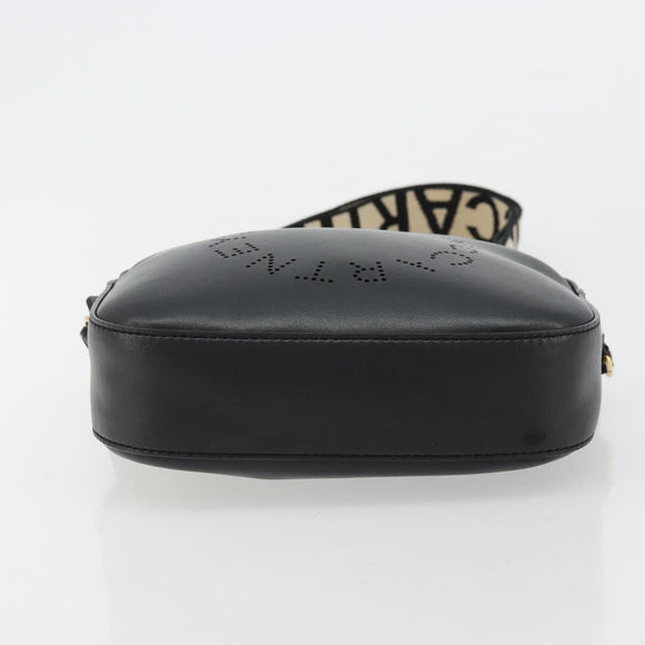 Stella MacCartney Shoulder Bag Leather Black Gold Auth BA12564