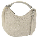 Jimmy Choo Shoulder Bag Leather Ivory Silver Auth BA12565A-1