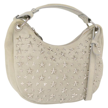 Jimmy Choo Shoulder Bag Leather Ivory Silver Auth BA12565A