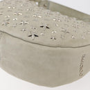 Jimmy Choo Shoulder Bag Leather Ivory Silver Auth BA12565A-16