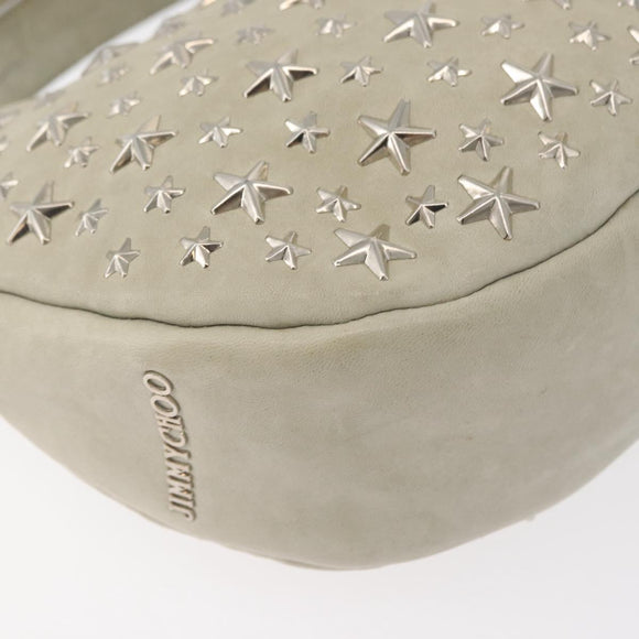 Jimmy Choo Shoulder Bag Leather Ivory Silver Auth BA12565A