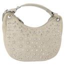 Jimmy Choo Shoulder Bag Leather Ivory Silver Auth BA12565A-13