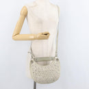 Jimmy Choo Shoulder Bag Leather Ivory Silver Auth BA12565A-25