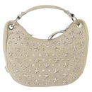 Jimmy Choo Shoulder Bag Leather Ivory Silver Auth BA12565A-2
