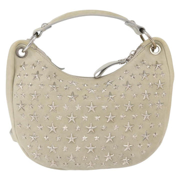 Jimmy Choo Shoulder Bag Leather Ivory Silver Auth BA12565A - 0