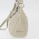 Jimmy Choo Shoulder Bag Leather Ivory Silver Auth BA12565A-3