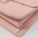 CHANEL Matelasse 25 Single Flap Chain Bag Caviar Skin Pink CC Auth BA1256AM-16