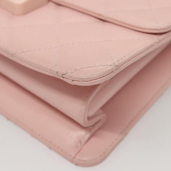 CHANEL Matelasse 25 Single Flap Chain Bag Caviar Skin Pink CC Auth BA1256AM