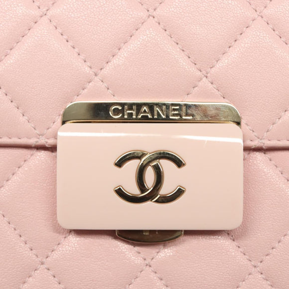 CHANEL Matelasse 25 Single Flap Chain Bag Caviar Skin Pink CC Auth BA1256AM