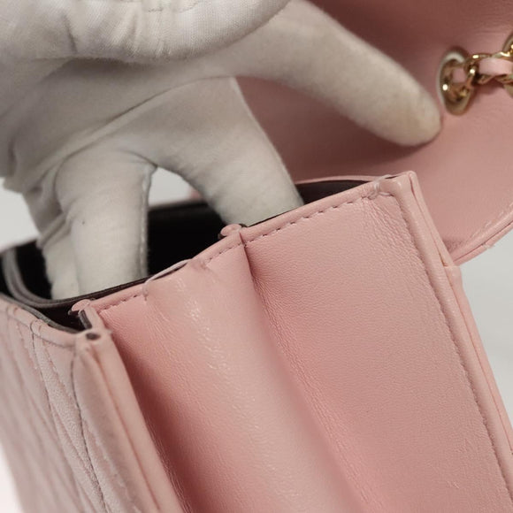 CHANEL Matelasse 25 Single Flap Chain Bag Caviar Skin Pink CC Auth BA1256AM