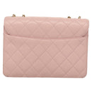 CHANEL Matelasse 25 Single Flap Chain Bag Caviar Skin Pink CC Auth BA1256AM-2