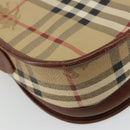 Burberrys Nova Check Shoulder Bag PVC Beige Gold Auth BA12570-13