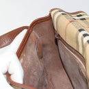 Burberrys Nova Check Shoulder Bag PVC Beige Gold Auth BA12570-20