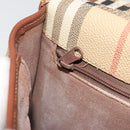 Burberrys Nova Check Shoulder Bag PVC Beige Gold Auth BA12570-21
