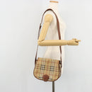 Burberrys Nova Check Shoulder Bag PVC Beige Gold Auth BA12570-24