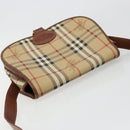 Burberrys Nova Check Shoulder Bag PVC Beige Gold Auth BA12570-6