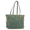 PRADA Tote Bag Nylon Green Gold Auth BA12579-1