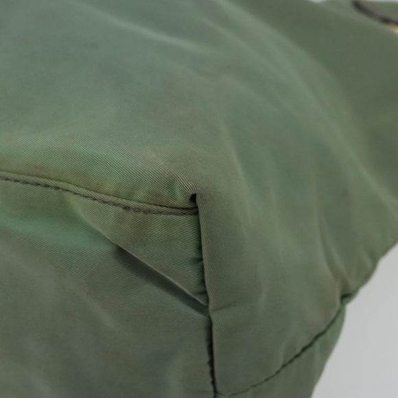 PRADA Tote Bag Nylon Green Gold Auth BA12579