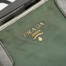 PRADA Tote Bag Nylon Green Gold Auth BA12579-17