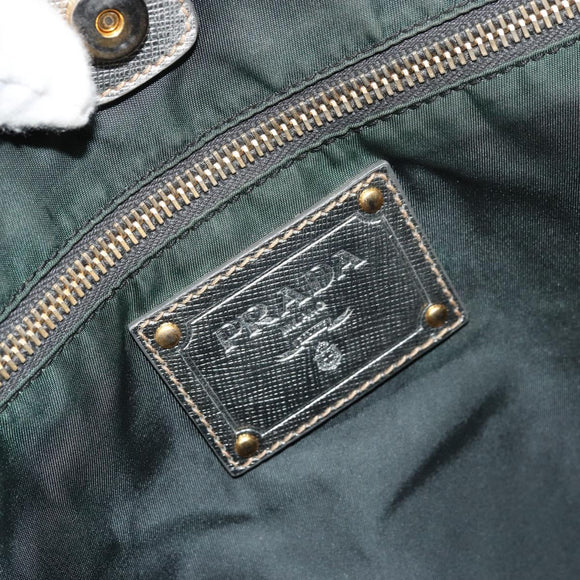 PRADA Tote Bag Nylon Green Gold Auth BA12579