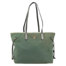 PRADA Tote Bag Nylon Green Gold Auth BA12579-13