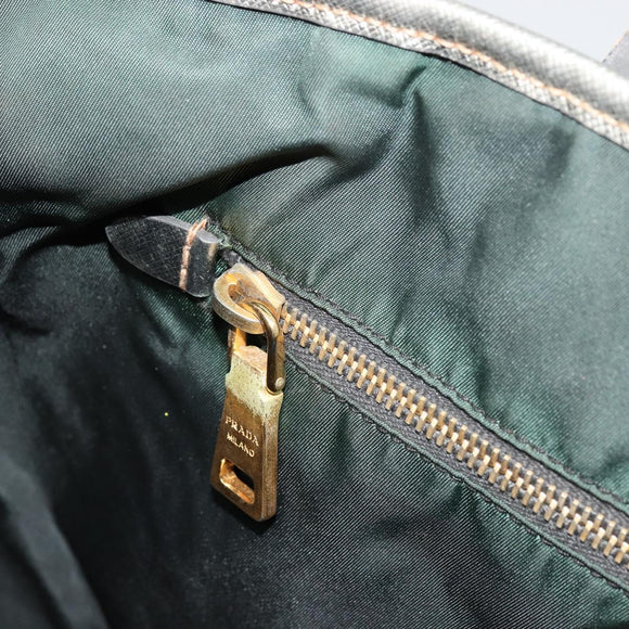 PRADA Tote Bag Nylon Green Gold Auth BA12579