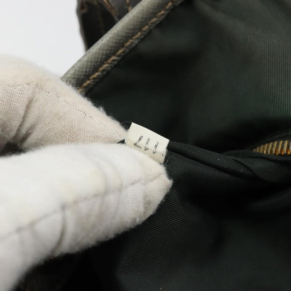 PRADA Tote Bag Nylon Green Gold Auth BA12579