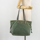 PRADA Tote Bag Nylon Green Gold Auth BA12579-23