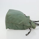 PRADA Tote Bag Nylon Green Gold Auth BA12579-3