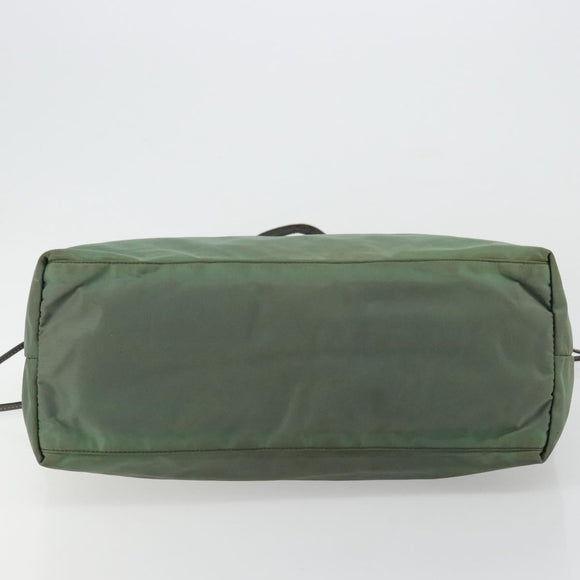 PRADA Tote Bag Nylon Green Gold Auth BA12579