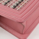 CHANEL Chain Matelasse Boy Chanel 20 Bag Lamb Skin Pink CC Auth BA1257AM-13