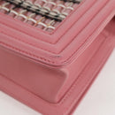 CHANEL Chain Matelasse Boy Chanel 20 Bag Lamb Skin Pink CC Auth BA1257AM-14