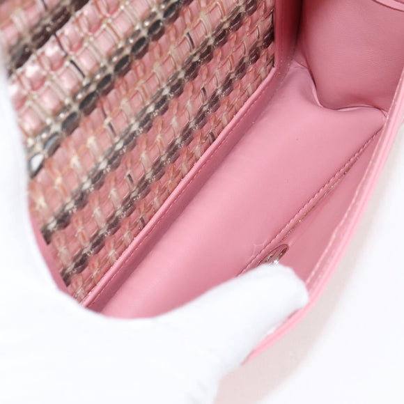 CHANEL Chain Matelasse Boy Chanel 20 Bag Lamb Skin Pink CC Auth BA1257AM