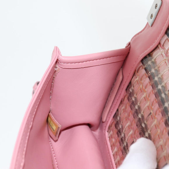 CHANEL Chain Matelasse Boy Chanel 20 Bag Lamb Skin Pink CC Auth BA1257AM