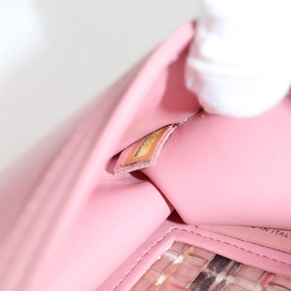 CHANEL Chain Matelasse Boy Chanel 20 Bag Lamb Skin Pink CC Auth BA1257AM